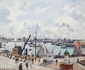 Poetry Prints: The Outer Harbour of Le Havre. Morning. Sun. Artist: Pissarro, Camille (1830-1903)