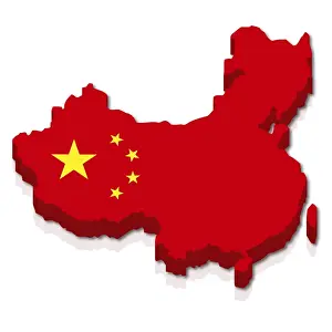 Asian Prints: Outline and flag of China, 3D