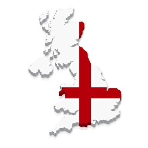 Ensign Gallery: Outline and flag of England, 3D