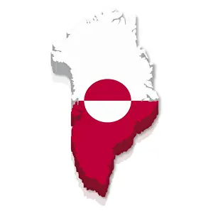 Dimensional Prints: Outline and flag of Greenland, 3D
