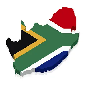 Shaped Prints: Outline and flag of South Africa, 3D
