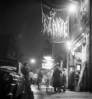 Beatnik Prints: Outside Cafe Bizarre at Night