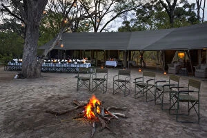 Botswana Gallery: Outside dining under the stars, Machaba Camp, Okavango Delta, Botswana