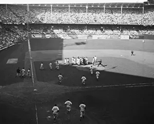 Overhead Shot of Ebbets Field Just Before DiMaggio and Wyatt Nearly Fought