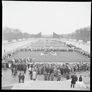 Overhead View of Ceremonies at Soviet War Memorial