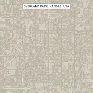 Images Dated 14th July 2018: Overland Park Kansas US City Street Map