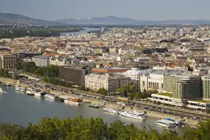 Danube Prints: Overlooking Budapest Danube river and Budapest skyline, Hungary, Europe