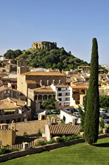 Scape Prints: Overlooking the historic town of Begur with the remains of the castle of Begur