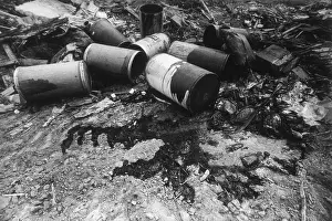 Waste Prints: Overturned Barrels Of Waste @ Dump Site