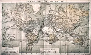 1900 Prints: Overview map world traffic