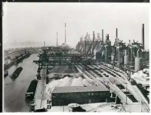 Steel Prints: Overview Of Steel Mill W/Railroad