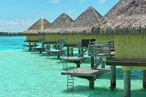 Turquoise Colored Collection: Overwater bungalows, Bora Bora, French Polynesia