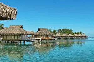 Tourist Resort Gallery: Overwater bungalows, Moorea, French Polynesia