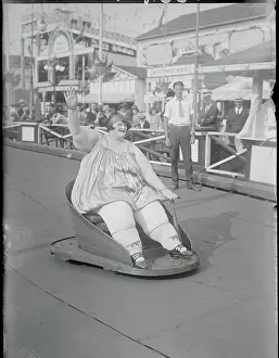 Overweight Woman Riding on Witching Waves