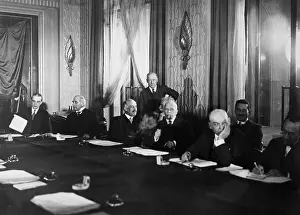 Owen D Prints: Owen D. Young, J.P. Morgan, Sir Josiah Stamp, Thomas Larmont, Lord Revelstoke Meeting