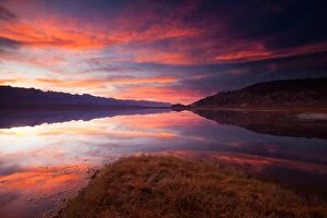 Owens Lake, California, USA at sunset