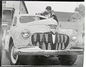 Providence Prints: Owner Standing by His Leopard Designed Car