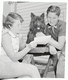 Owners with Scottie Giving Pup to Eleanor Roosevelt