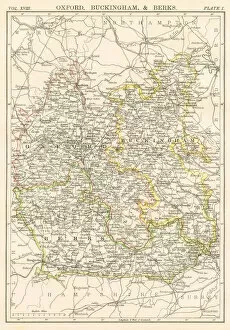 Images Dated 3rd October 2017: Oxford and Buckingham map 1885