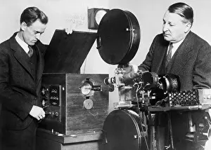 Demonstration Prints: P. Farnsworth Demonstrates Transmitter
