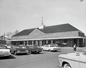 Supermarket Prints: A & P Supermarket and Parking Lot