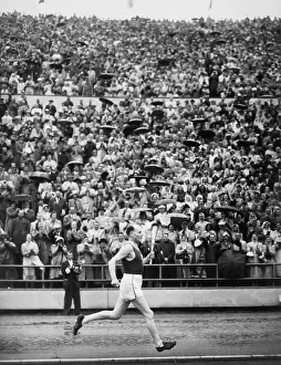 Helsinki Prints: Paavo Nurmi Running with Olympic Torch