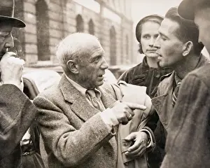 Surrealist Prints: Pablo Picasso Talking to Newsmen
