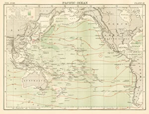 Images Dated 3rd October 2017: Pacific ocean map 1885