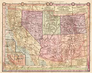 Images Dated 17th February 2017: Pacific states map 1886
