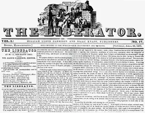 Slavery Prints: Front Page of Abolitionist Paper