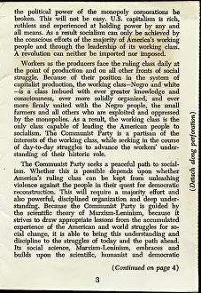 Page of Communist Party Membership Application