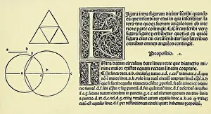 Latin Text Prints: Page from Euclid's Elements