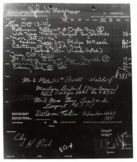 John W Prints: Page From John Meyer's Expense Records