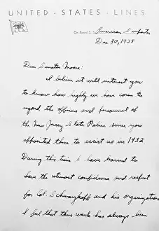 Handwriting Prints: Page One of Letter from Charles Lindbergh