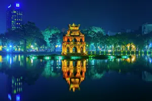 Pagoda on Hoan Kiem lake