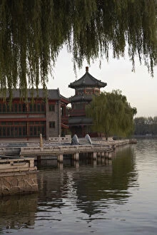 Forbidden City Gallery: A pagoda along a lake