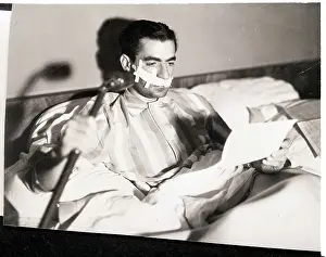 Assassination Prints: Pahlevi in Hospital Bed with Lip Cast