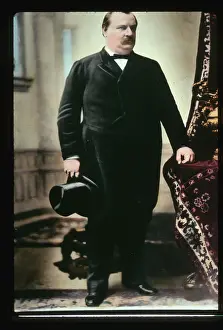Assassination Prints: Painted Portrait of Grover Cleveland
