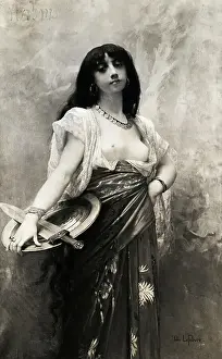 Sword Prints: Painted Portrait of Salome W/Platter