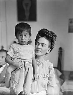Painter Frida Kahlo with a Little Boy
