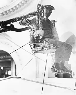 Scaffolding Prints: Painter Sitting on Scaffolding