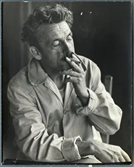 Painter Thomas Hart Benton Smoking Cigarette