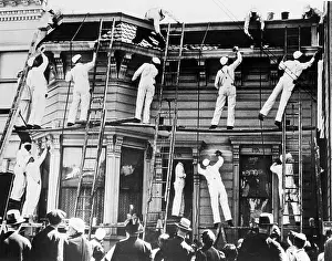 Overalls Prints: Painters Work On House