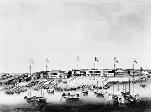 Painting Of Buildings At Canton Harbor