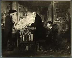 Library Prints: Painting Called The Bibliographers in the London Tate Gallery