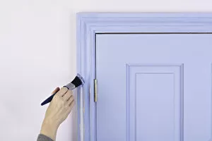 Horizontal Image Gallery: Painting a door frame
