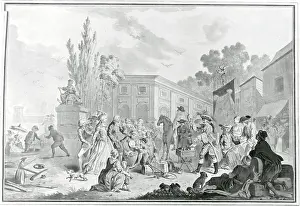 Painting Entitled A Quack at a French Market Place