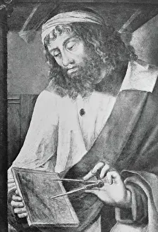 Ancient Greek Prints: Painting of Euclid by Justus von Ghent