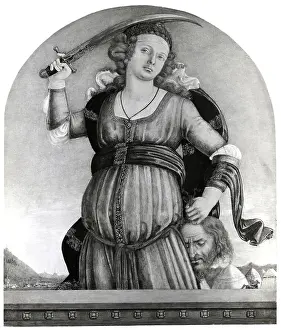 Heroine Prints: Painting of Judith Holding Knife and the Head of Holofernes