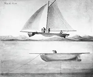 Painting of The Nautilus Submarine by Robert Fulton